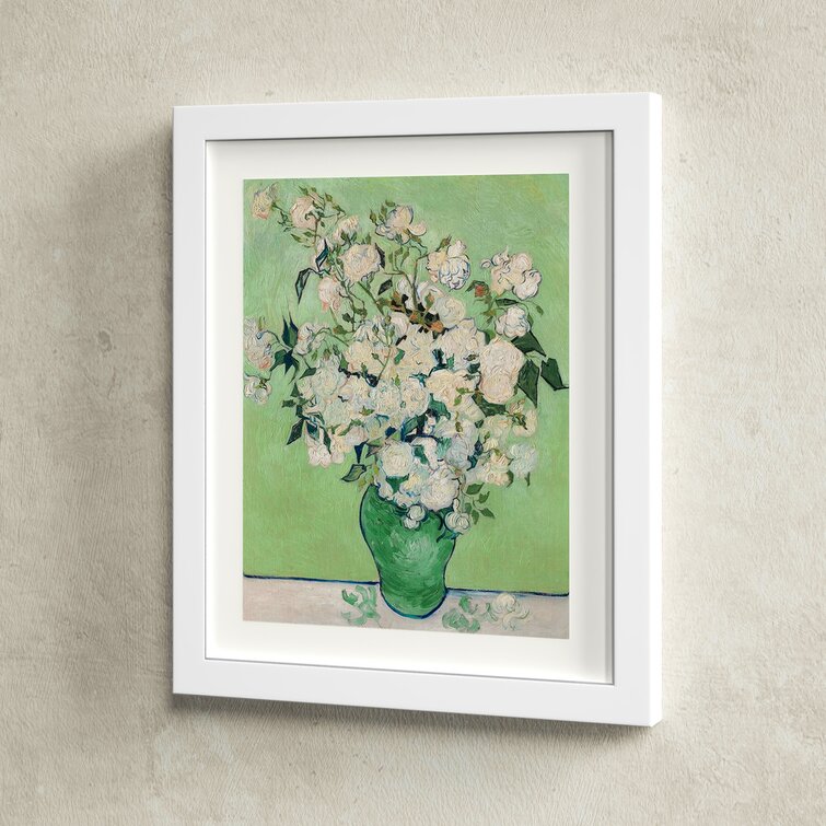 Vincent Van Gogh “Roses” 24 2024 x 30 Gold Framed Matted Art Print